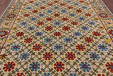 Ivory William Morris Handmade Wool Rug - 8' 1" X 10' 0" - Golden Nile