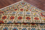 Ivory William Morris Handmade Wool Rug - 8' 1" X 10' 0" - Golden Nile