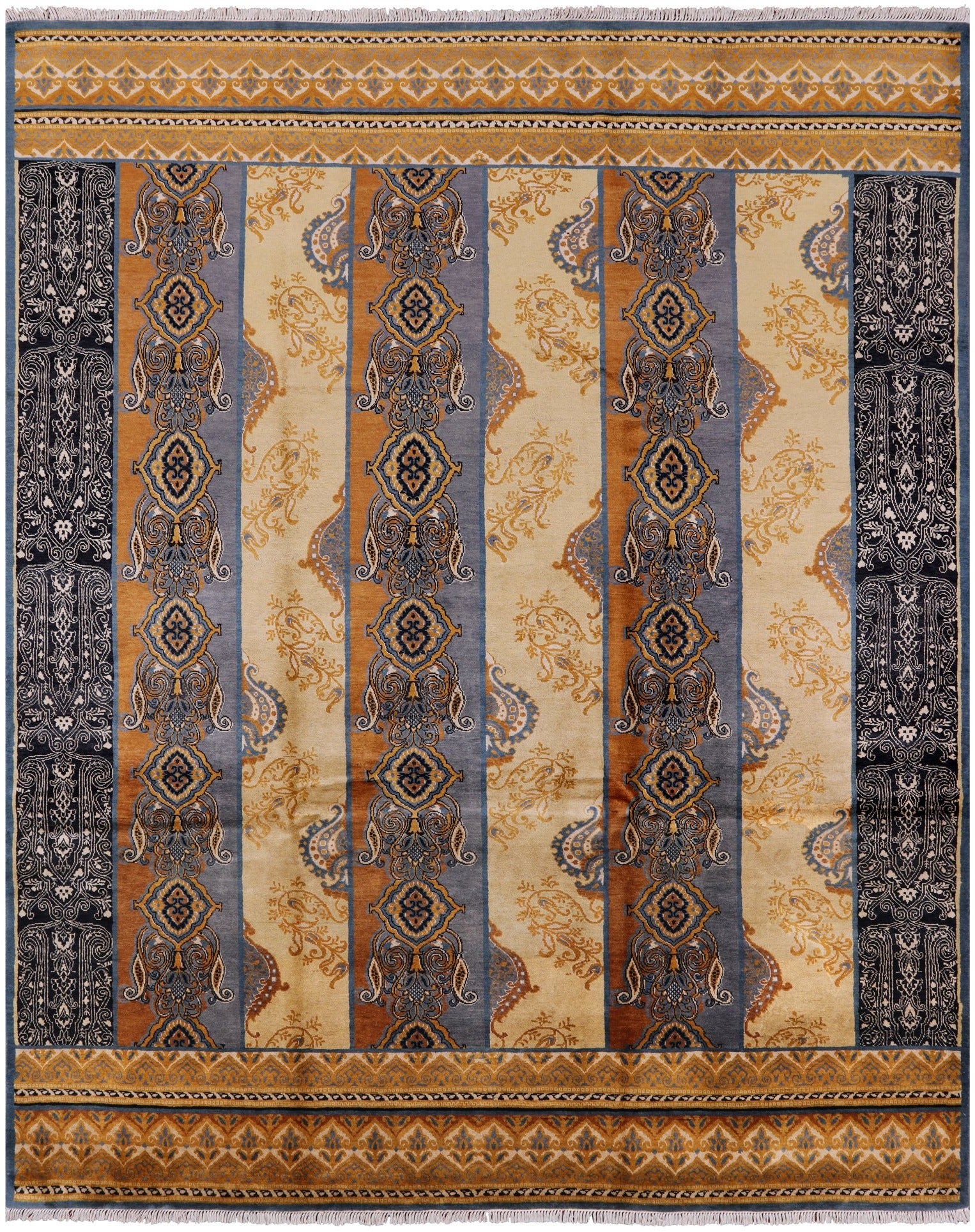 William Morris Hand Knotted Wool Rug - 8' 1" X 9' 11" - Golden Nile