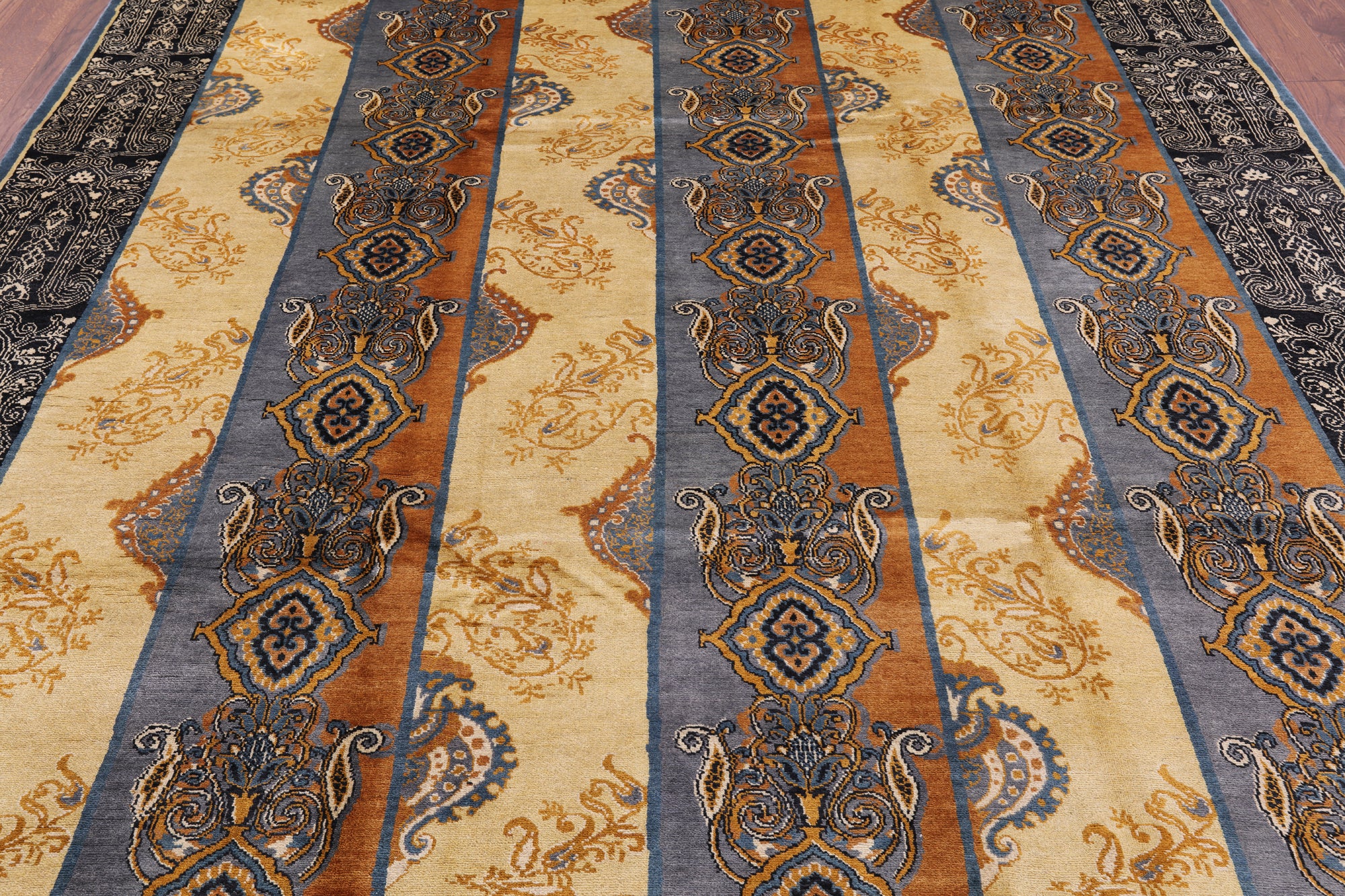 William Morris Hand Knotted Wool Rug - 8' 1" X 9' 11" - Golden Nile