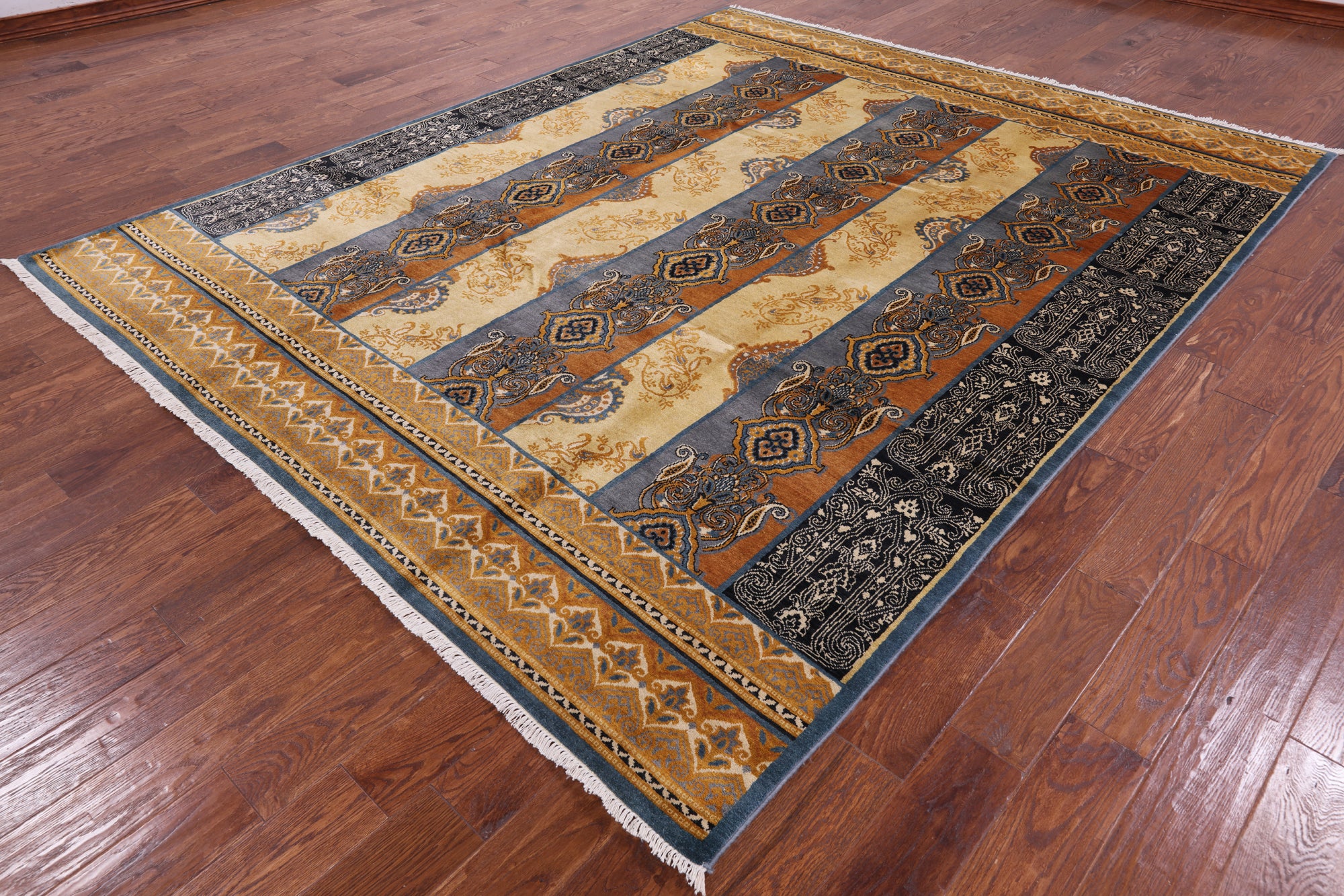 William Morris Hand Knotted Wool Rug - 8' 1" X 9' 11" - Golden Nile