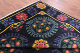 Black William Morris Hand Knotted Wool Rug - 8' 0" X 10' 1" - Golden Nile
