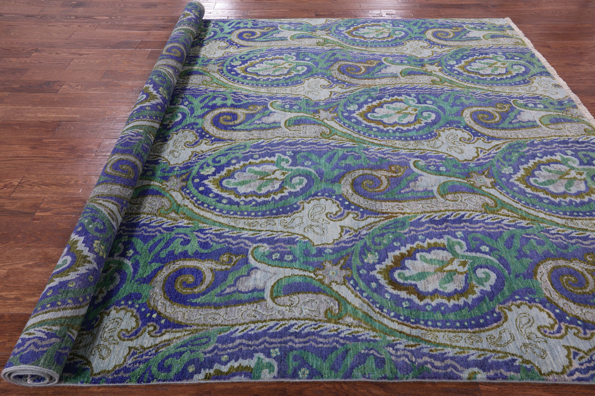 William Morris Handmade Wool Rug - 8' 0" X 10' 2" - Golden Nile