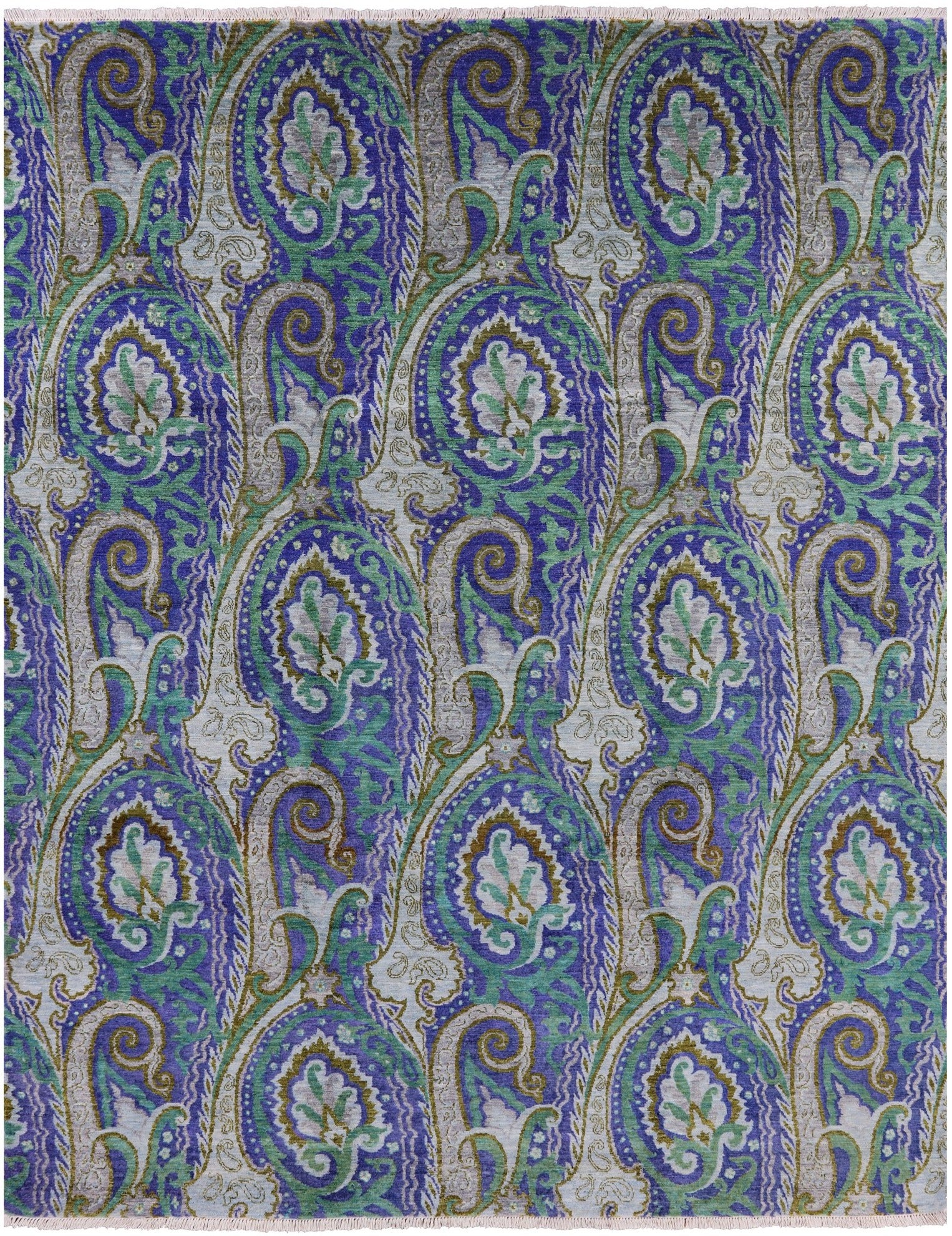 William Morris Handmade Wool Rug - 8' 0" X 10' 2" - Golden Nile