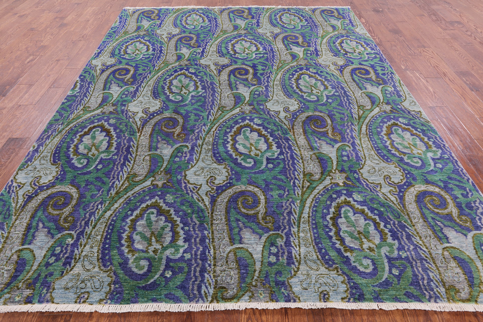 William Morris Handmade Wool Rug - 8' 0" X 10' 2" - Golden Nile