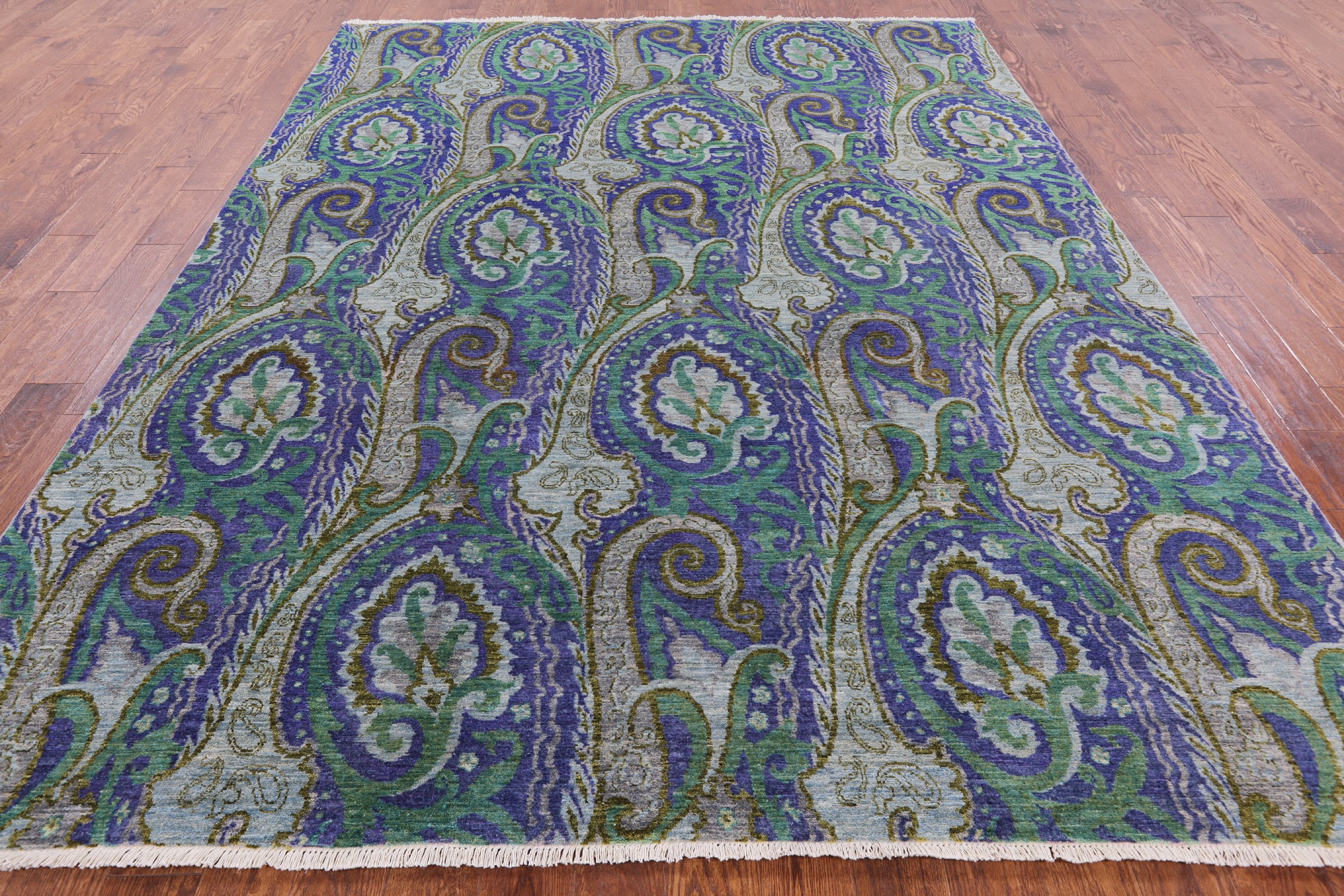 William Morris Handmade Wool Rug - 8' 0" X 10' 2" - Golden Nile