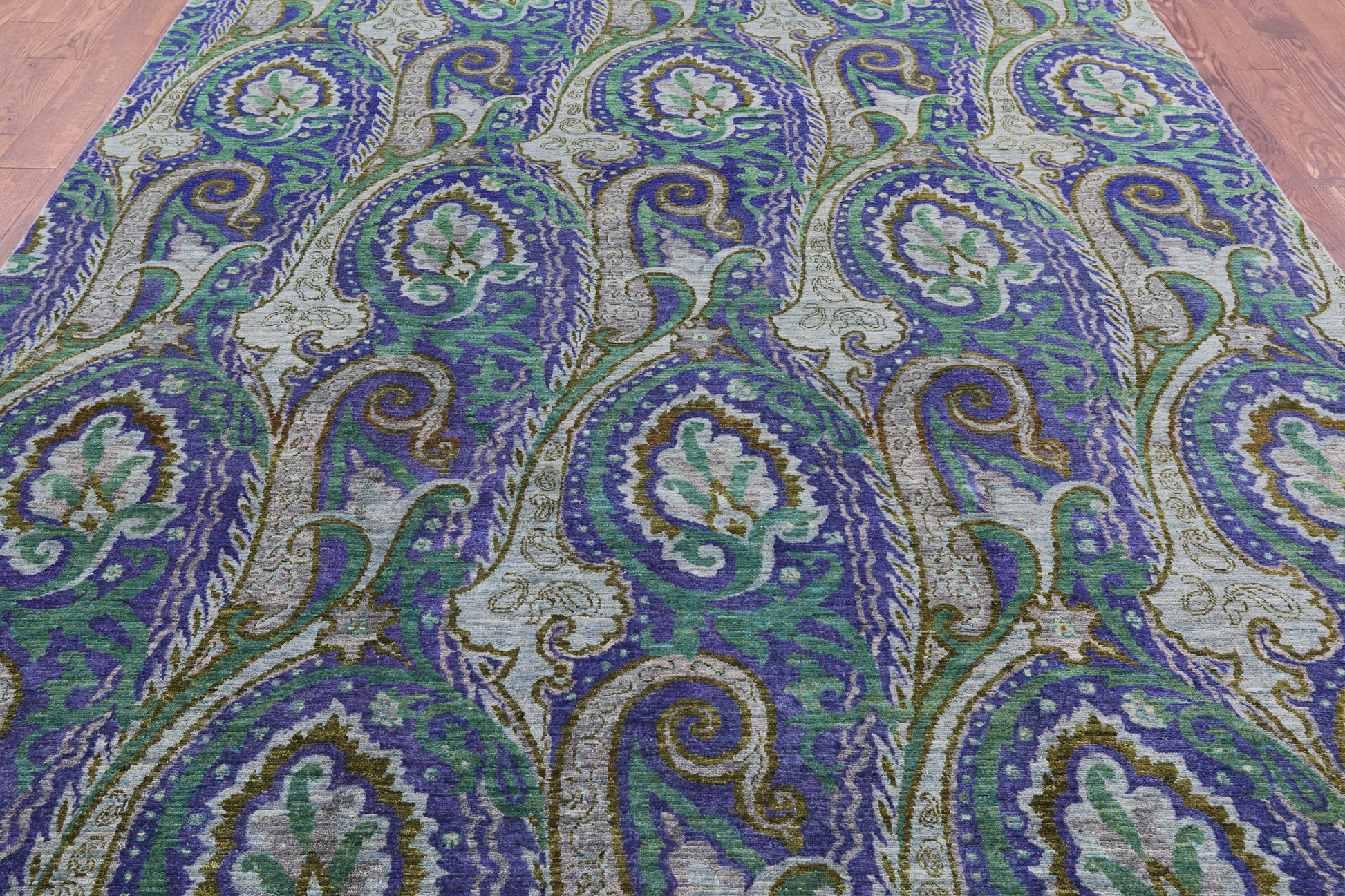 William Morris Handmade Wool Rug - 8' 0" X 10' 2" - Golden Nile
