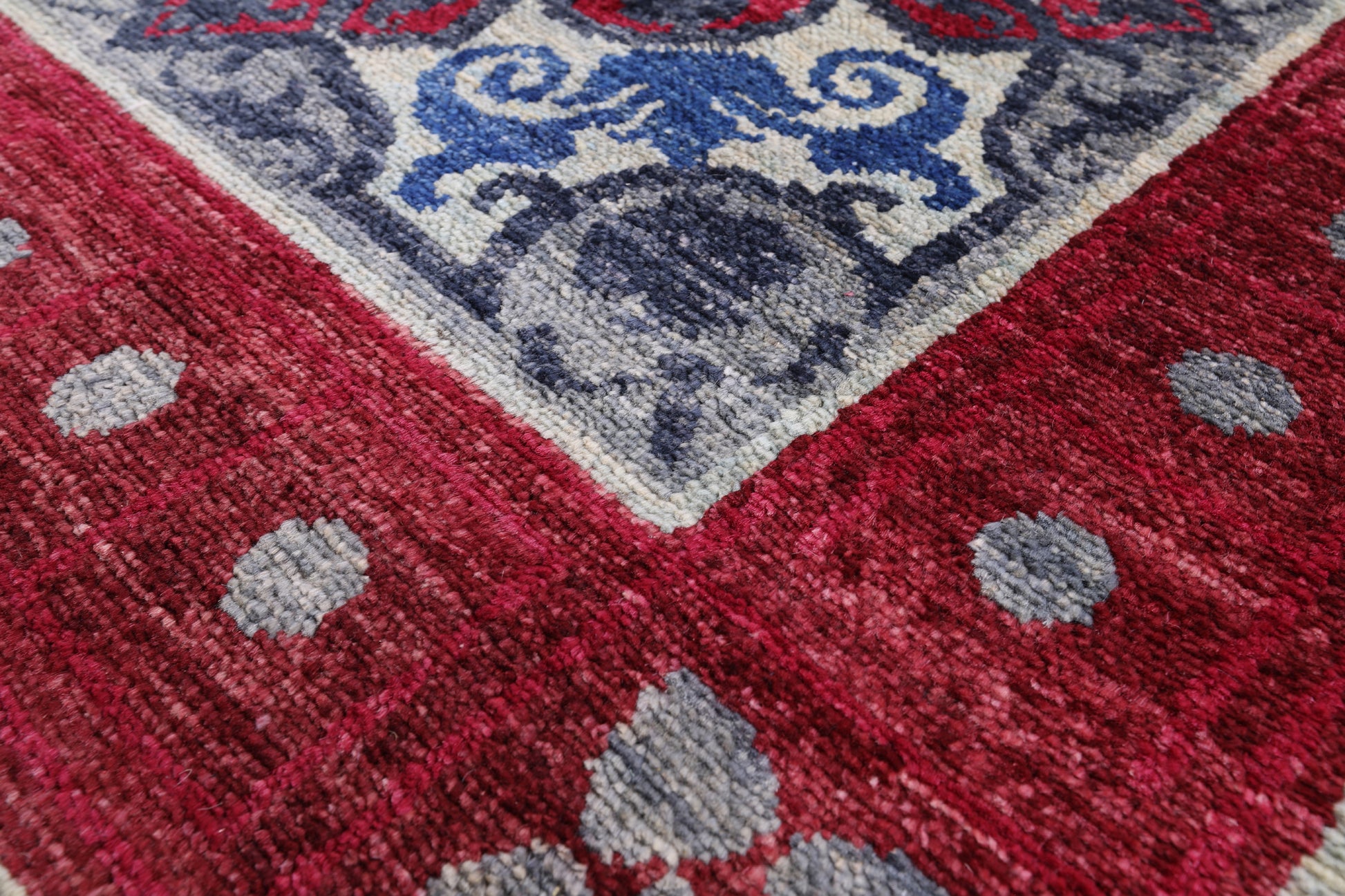 Grey William Morris Hand Knotted Wool Rug - 7' 10" X 10' 3" - Golden Nile