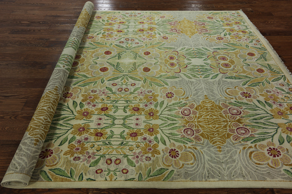 8 X 10 Handmade Art Deco Wool Area Rug – Golden Nile