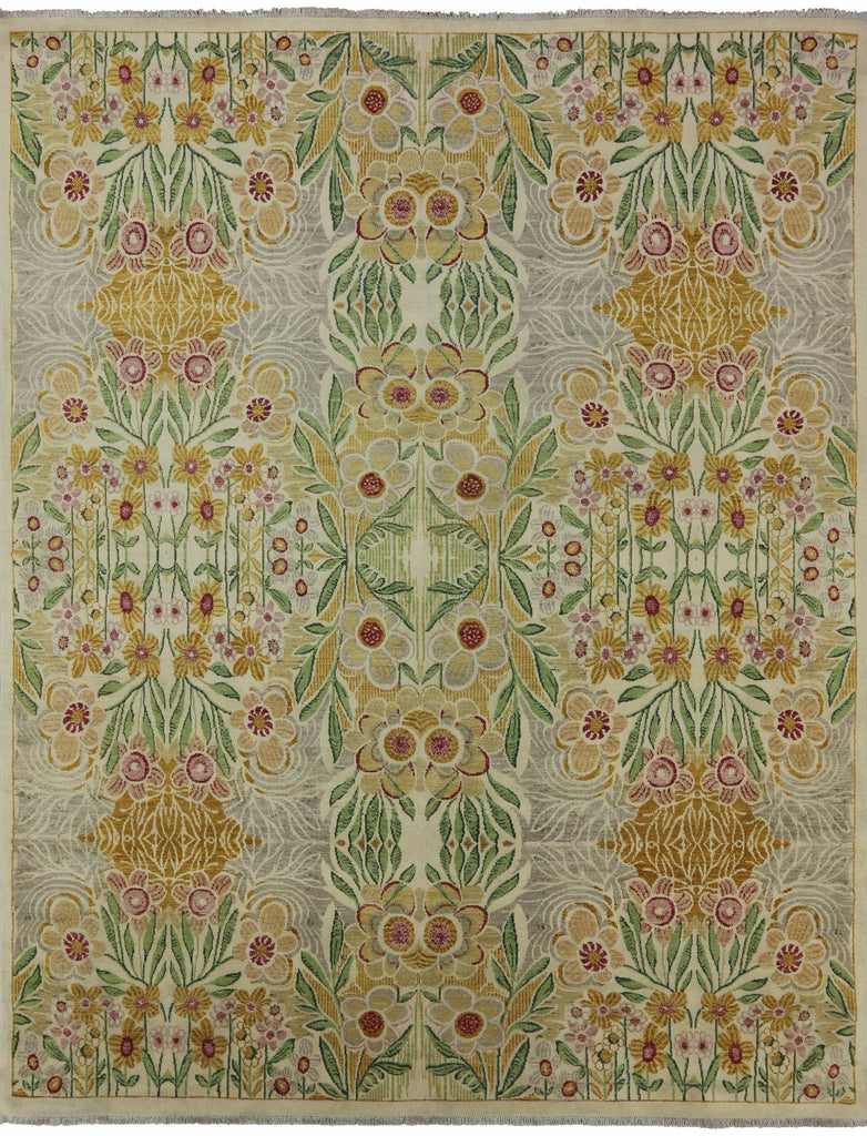 8 X 10 Handmade Art Deco Wool Area Rug – Golden Nile