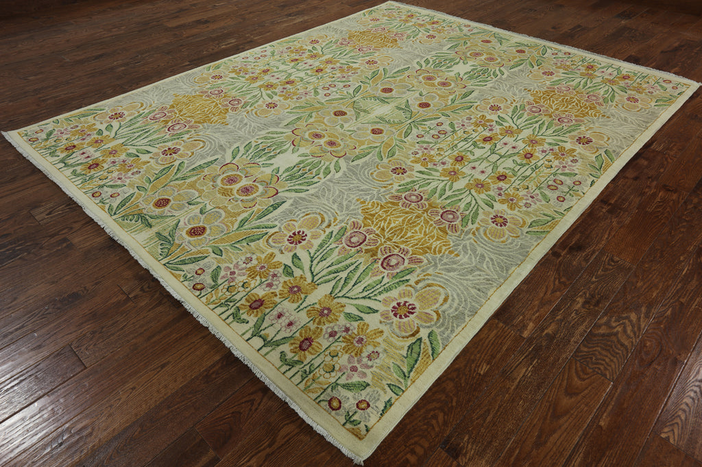 8 X 10 Handmade Art Deco Wool Area Rug – Golden Nile