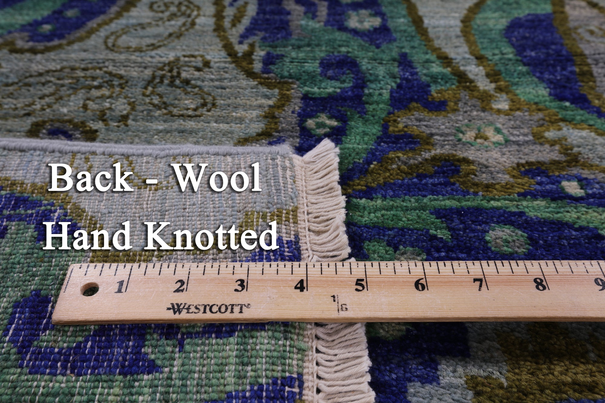 Square William Morris Hand Knotted Wool Rug - 7' 9 X 8' 1 - Golden Nile