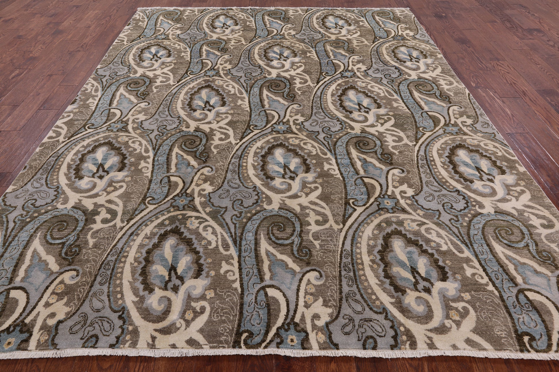William Morris Handmade Wool Rug - 8' 1" X 10' 1" - Golden Nile