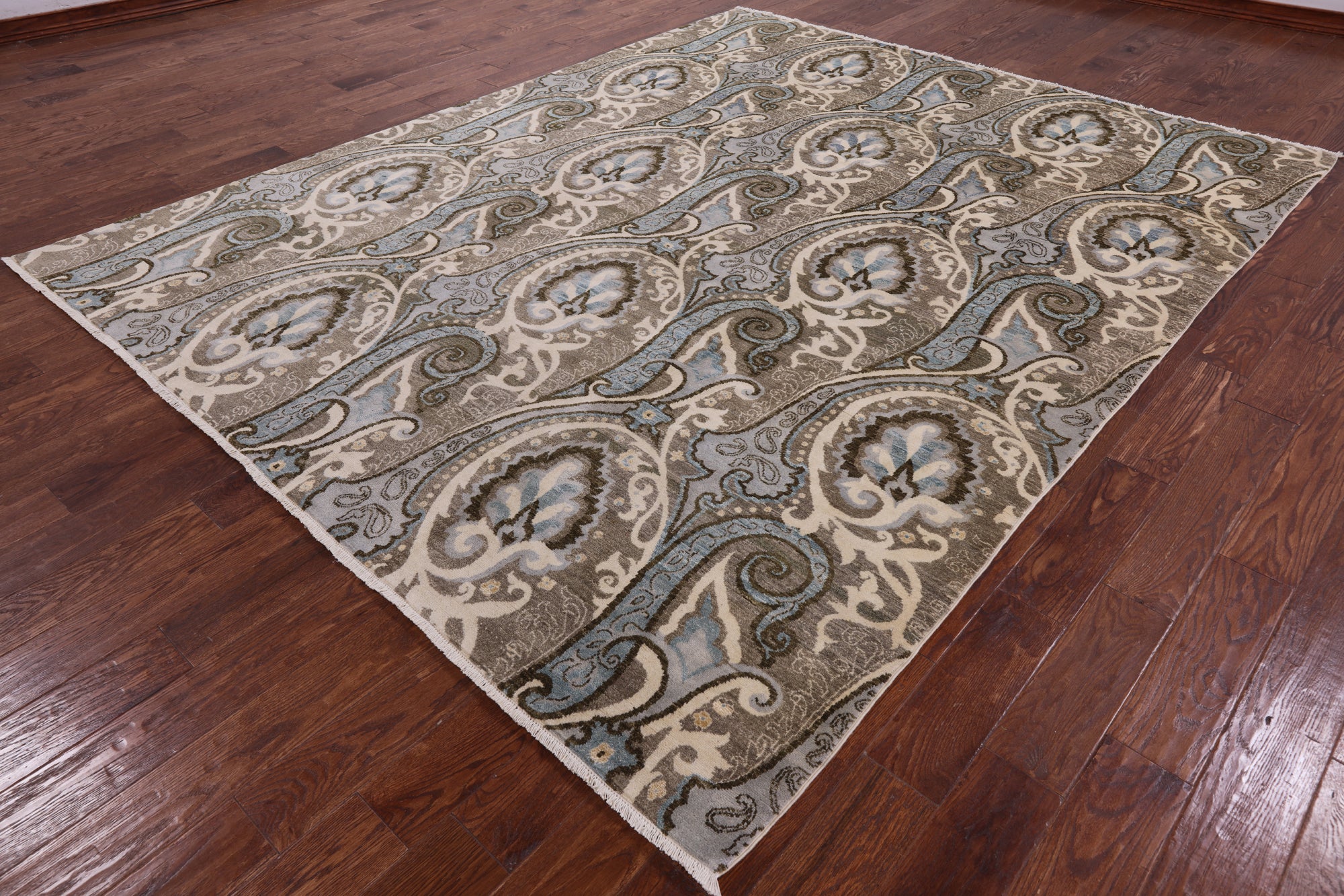 William Morris Handmade Wool Rug - 8' 1" X 10' 1" - Golden Nile