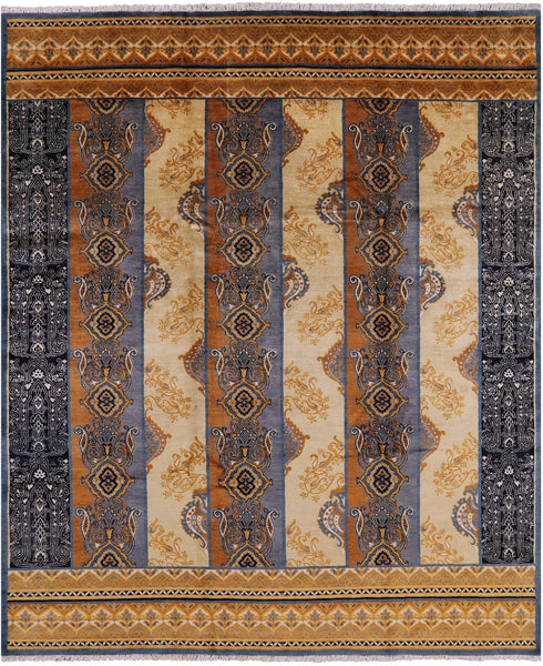 William Morris Handmade Wool Rug - 8' 3" X 9' 11" - Golden Nile