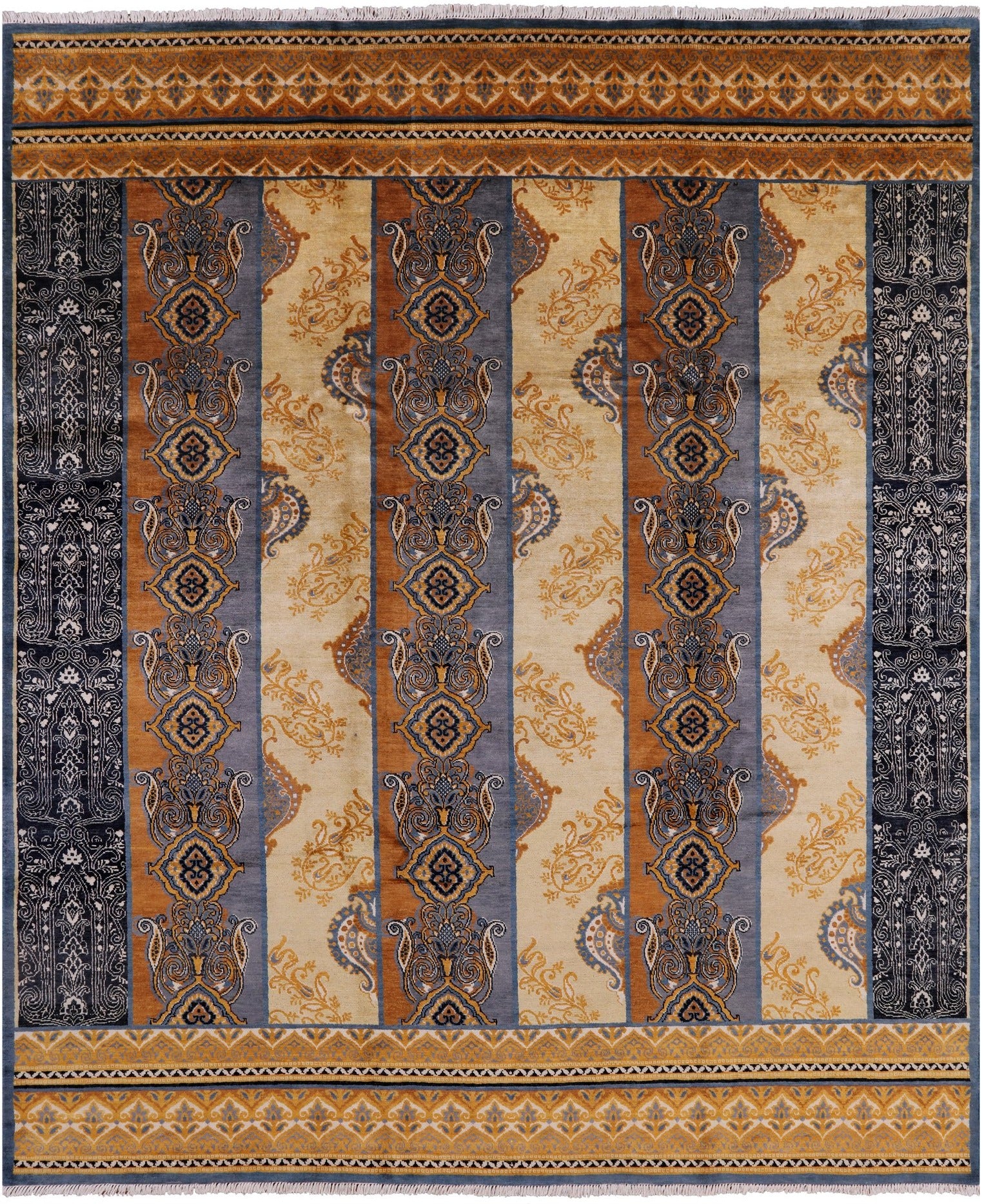 William Morris Handmade Wool Rug - 8' 3" X 9' 11" - Golden Nile