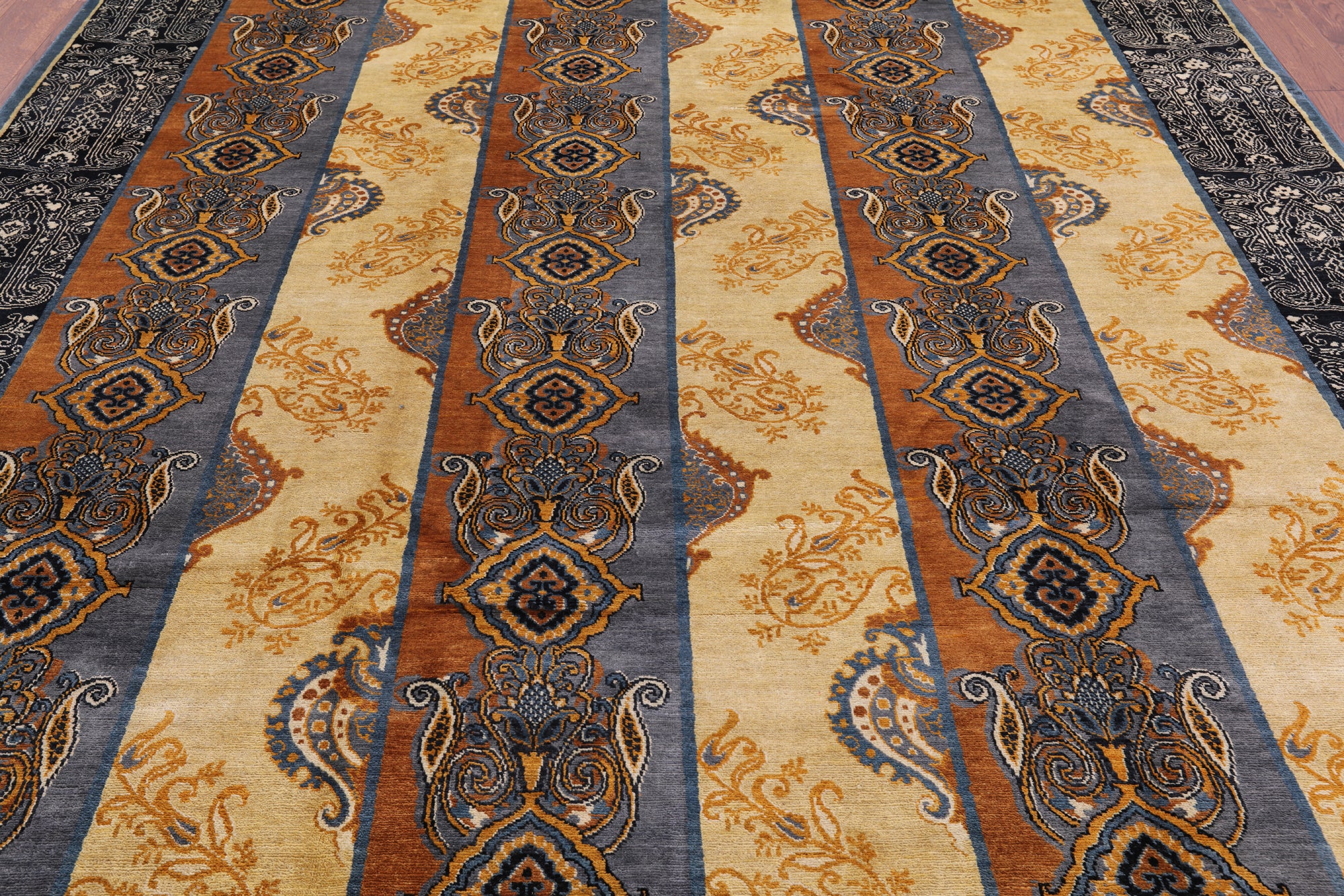 William Morris Handmade Wool Rug - 8' 3" X 9' 11" - Golden Nile