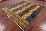 William Morris Handmade Wool Rug - 8' 3" X 9' 11" - Golden Nile
