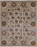 Ivory William Morris Handmade Wool Rug - 8' 1" X 10' 1" - Golden Nile