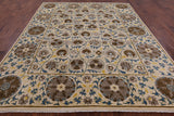 Ivory William Morris Handmade Wool Rug - 8' 1" X 10' 1" - Golden Nile