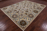 Ivory William Morris Handmade Wool Rug - 8' 1" X 10' 1" - Golden Nile