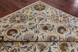 Ivory William Morris Handmade Wool Rug - 8' 1" X 10' 1" - Golden Nile