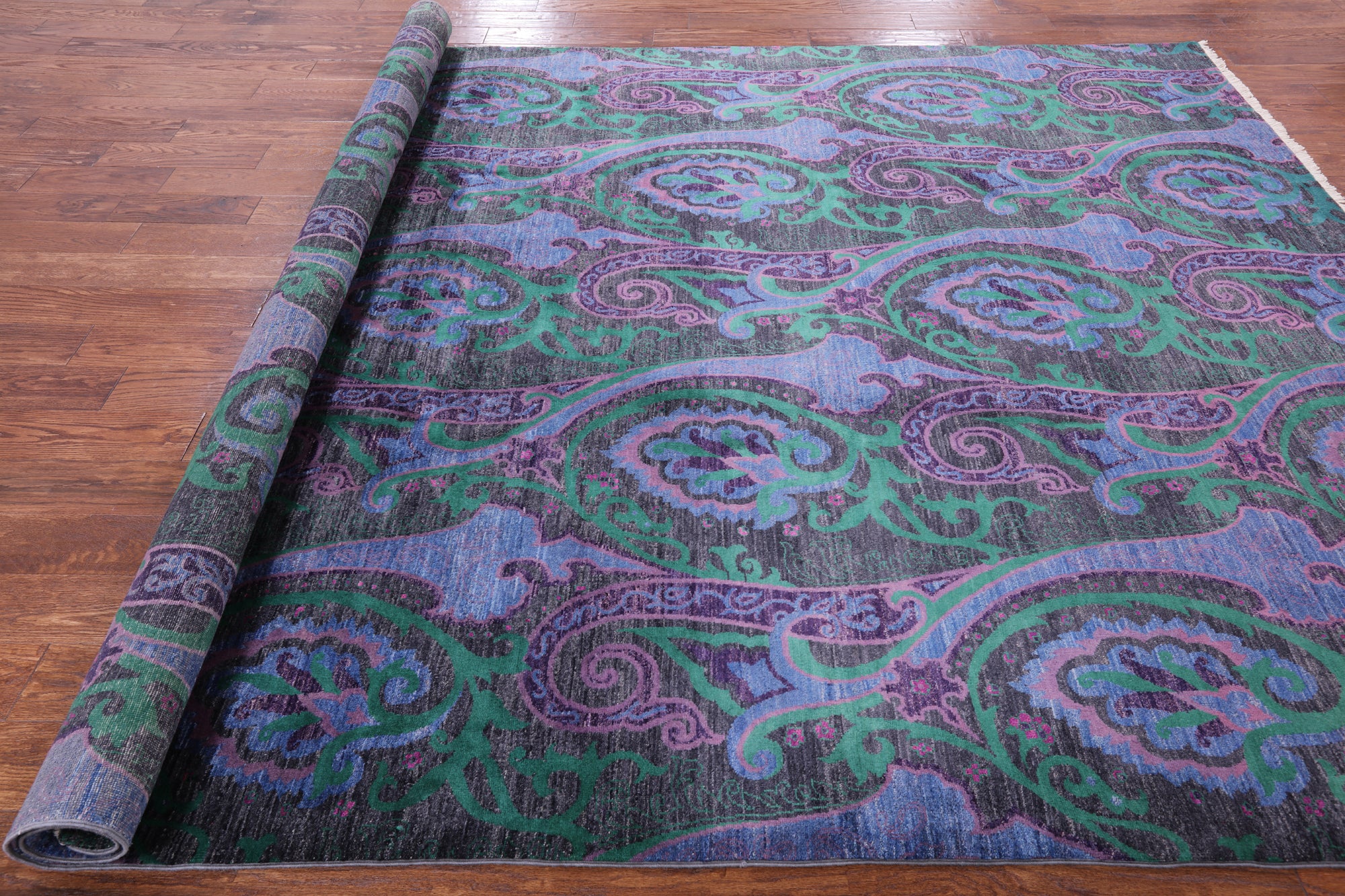 William Morris Hand Knotted Wool Rug - 8' 1 X 9' 10 - Golden Nile