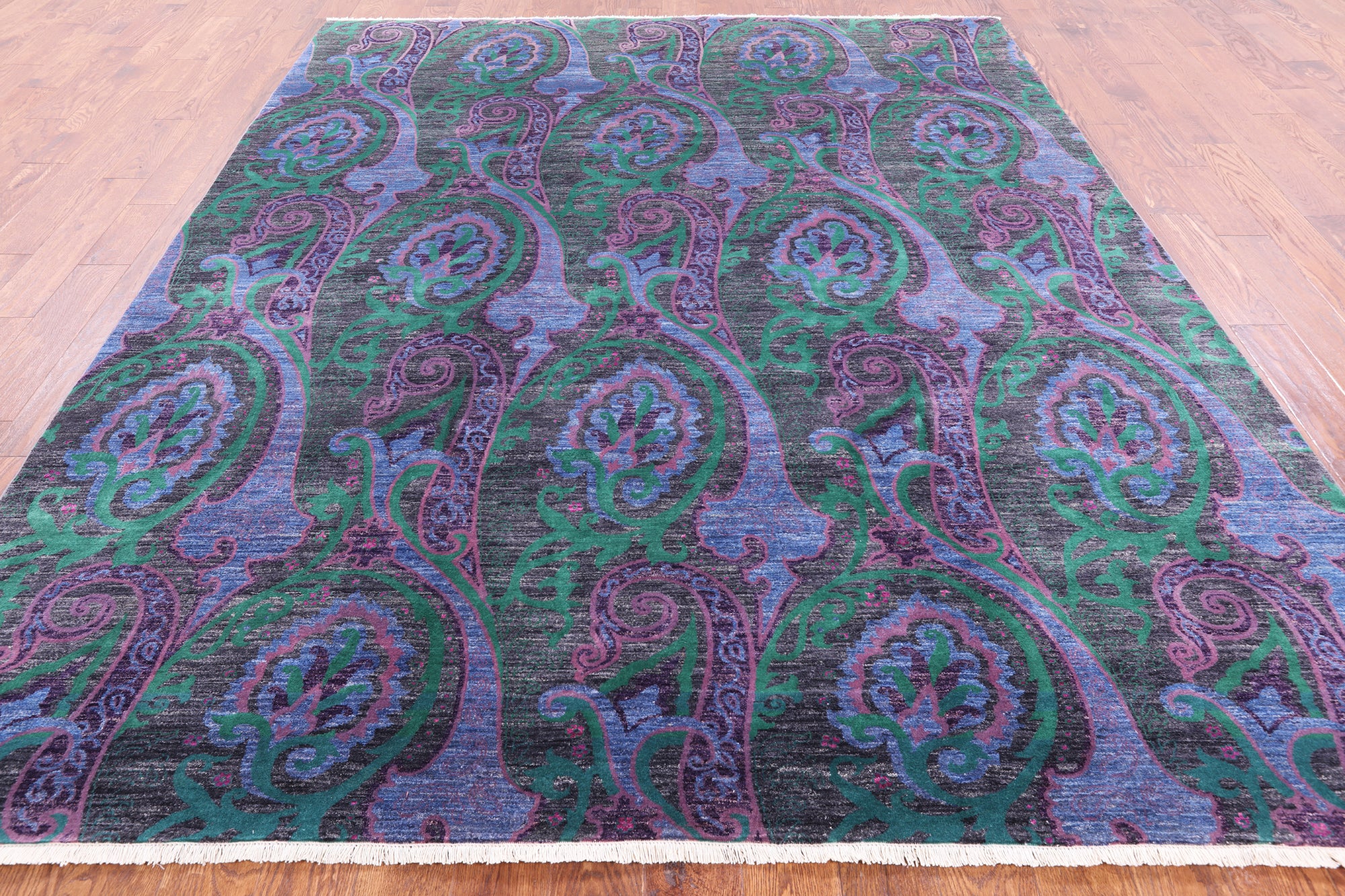 William Morris Hand Knotted Wool Rug - 8' 1 X 9' 10 - Golden Nile