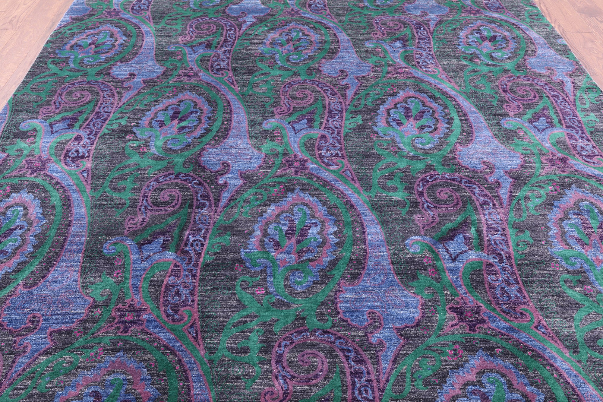William Morris Hand Knotted Wool Rug - 8' 1 X 9' 10 - Golden Nile