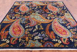 Square William Morris Hand Knotted Wool Rug - 8' 1" X 8' 2" - Golden Nile