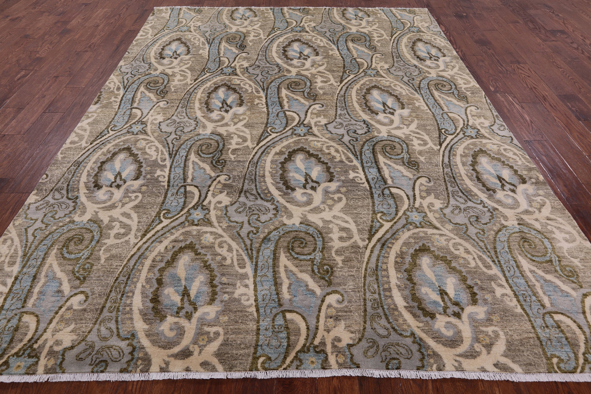 William Morris Handmade Wool Rug - 7' 9" X 10' 0" - Golden Nile