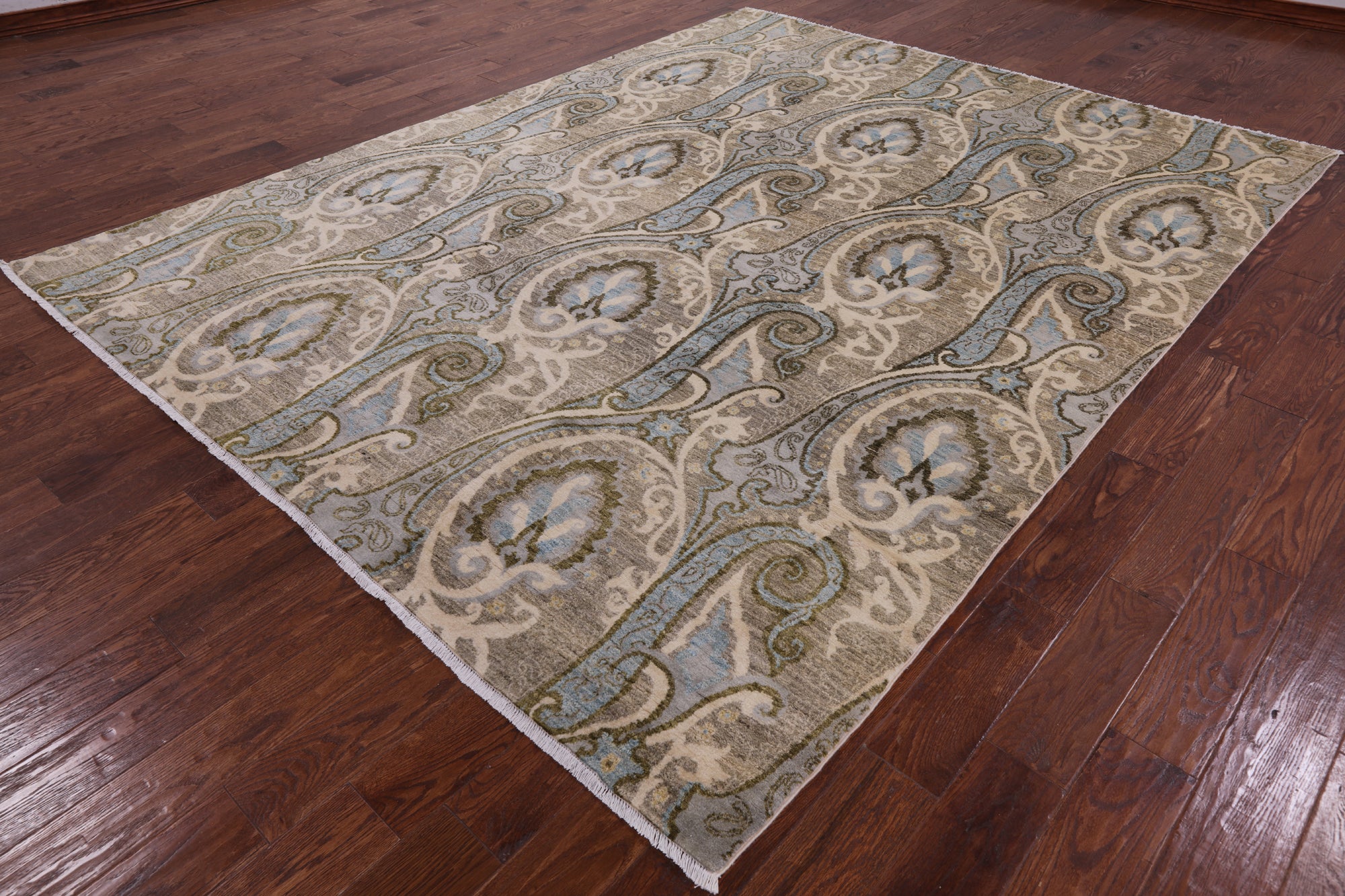 William Morris Handmade Wool Rug - 7' 9" X 10' 0" - Golden Nile