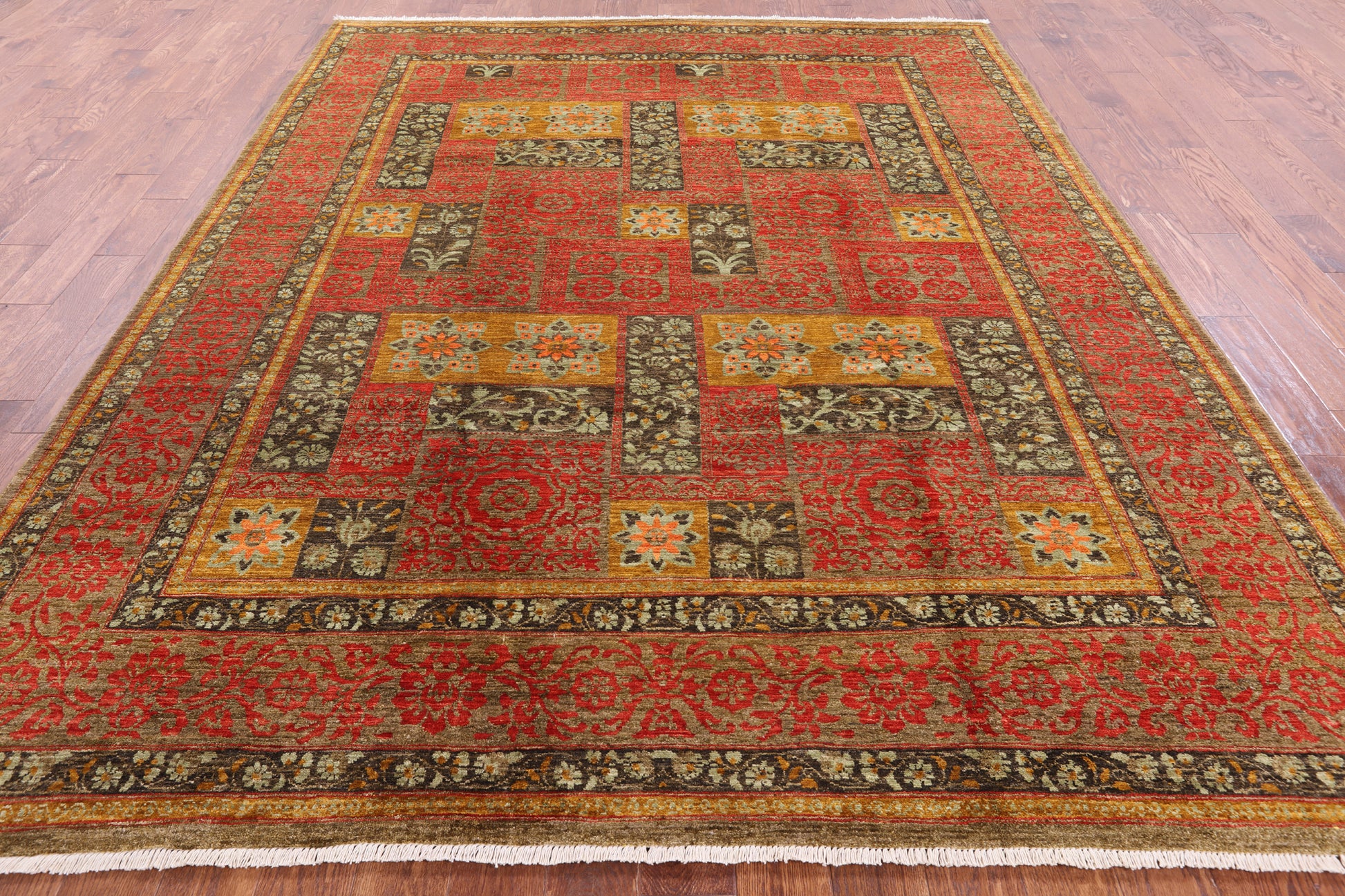 William Morris Handmade Wool Rug - 8' 1" X 10' 4" - Golden Nile