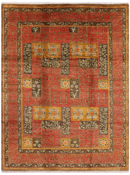 William Morris Handmade Wool Rug - 8' 1" X 10' 4" - Golden Nile