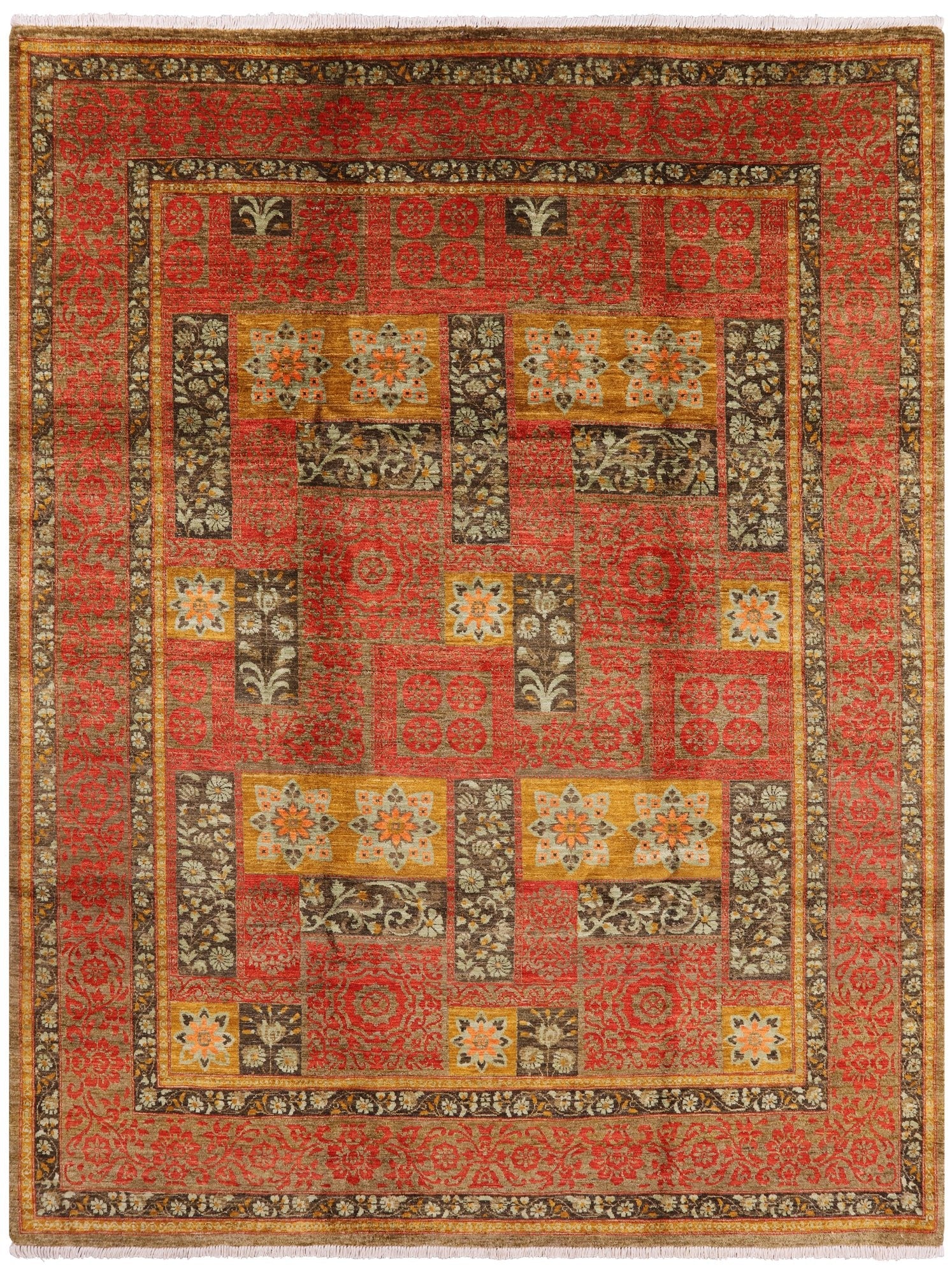 William Morris Handmade Wool Rug - 8' 1" X 10' 4" - Golden Nile