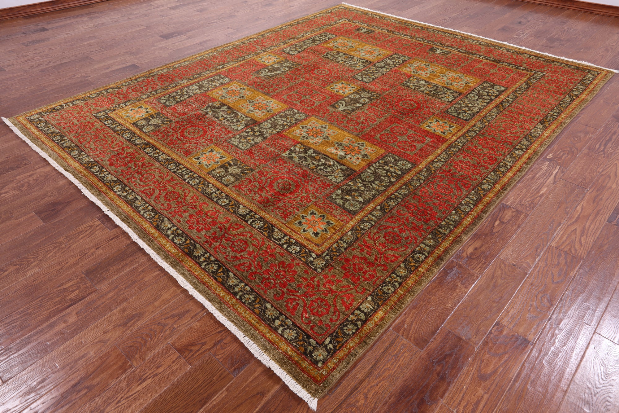 William Morris Handmade Wool Rug - 8' 1" X 10' 4" - Golden Nile