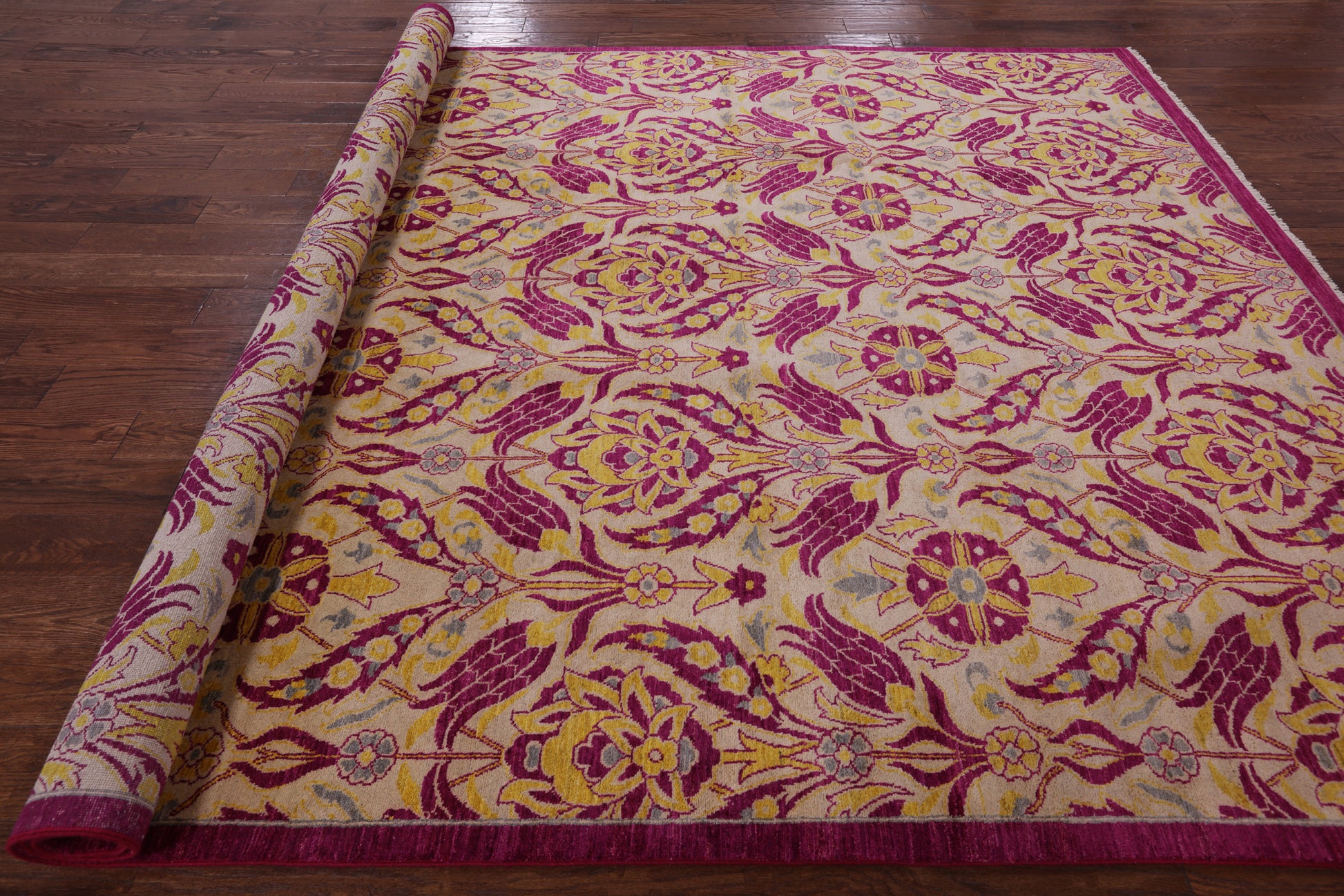 William Morris Handmade Wool Rug - 8' 2" X 10' 1" - Golden Nile