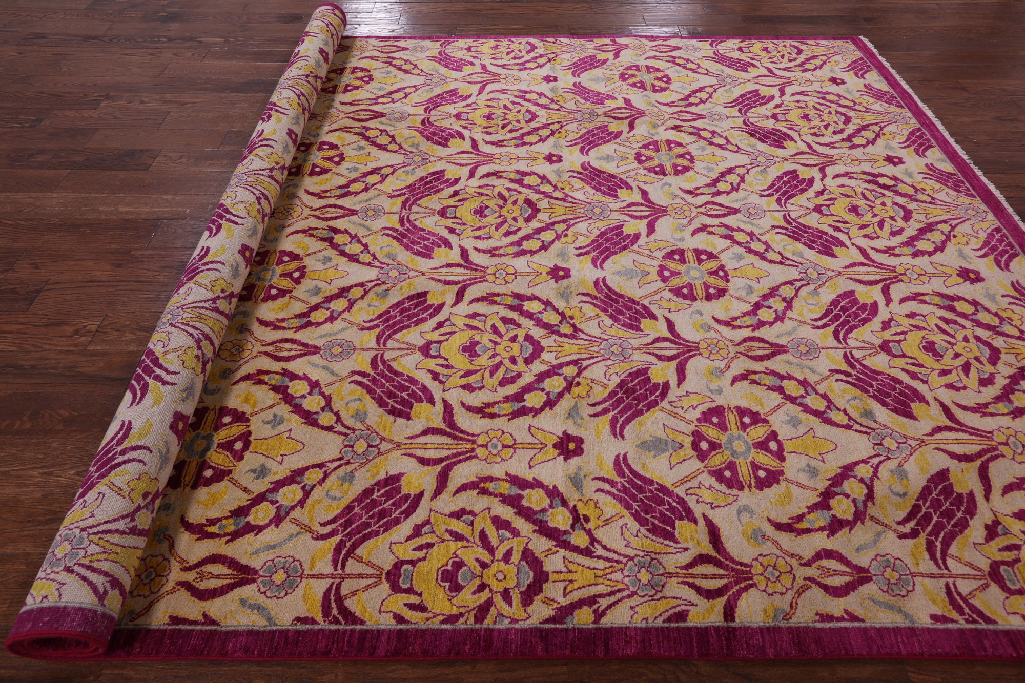 William Morris Handmade Wool Rug - 8' 2" X 10' 1" - Golden Nile