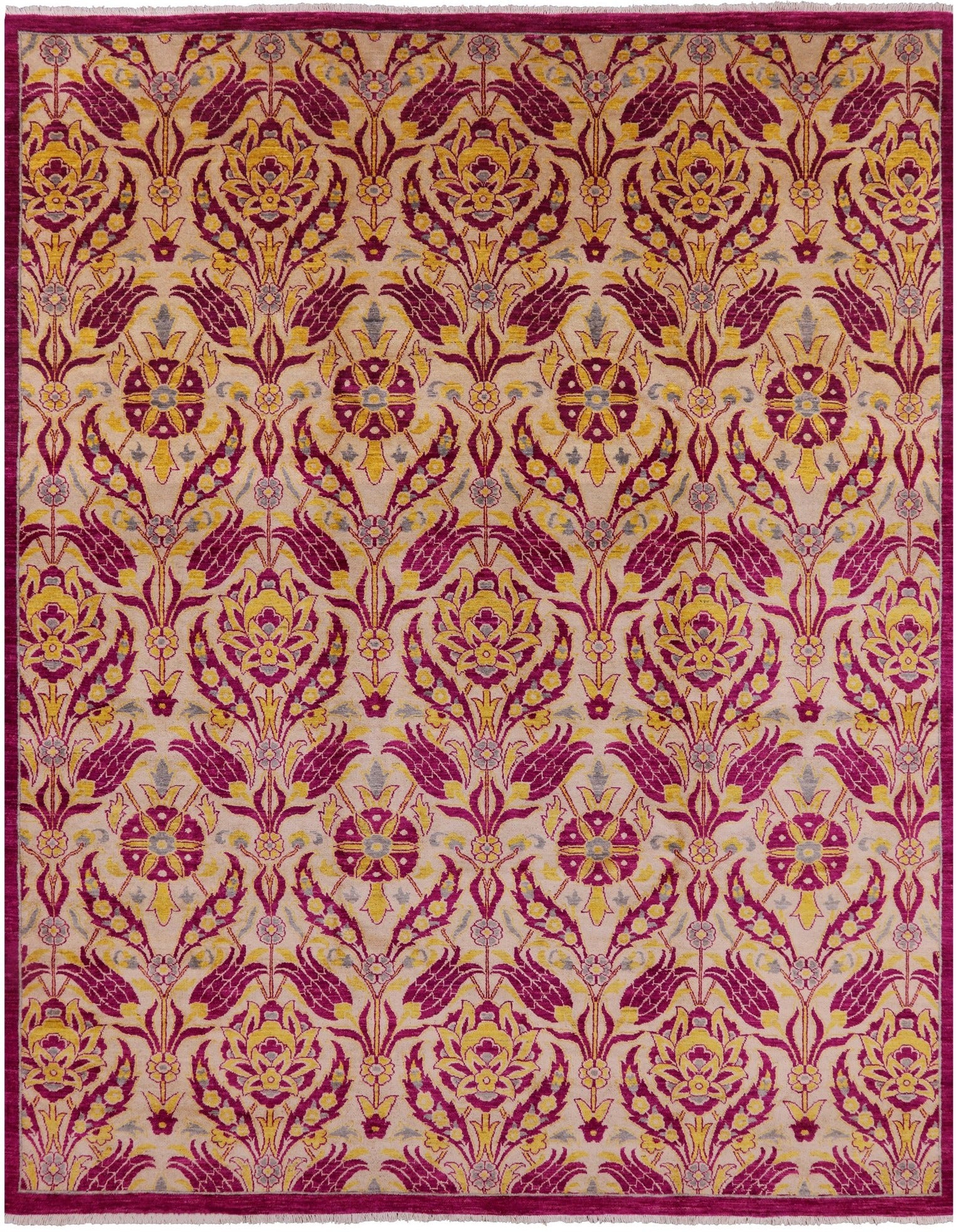William Morris Handmade Wool Rug - 8' 2" X 10' 1" - Golden Nile