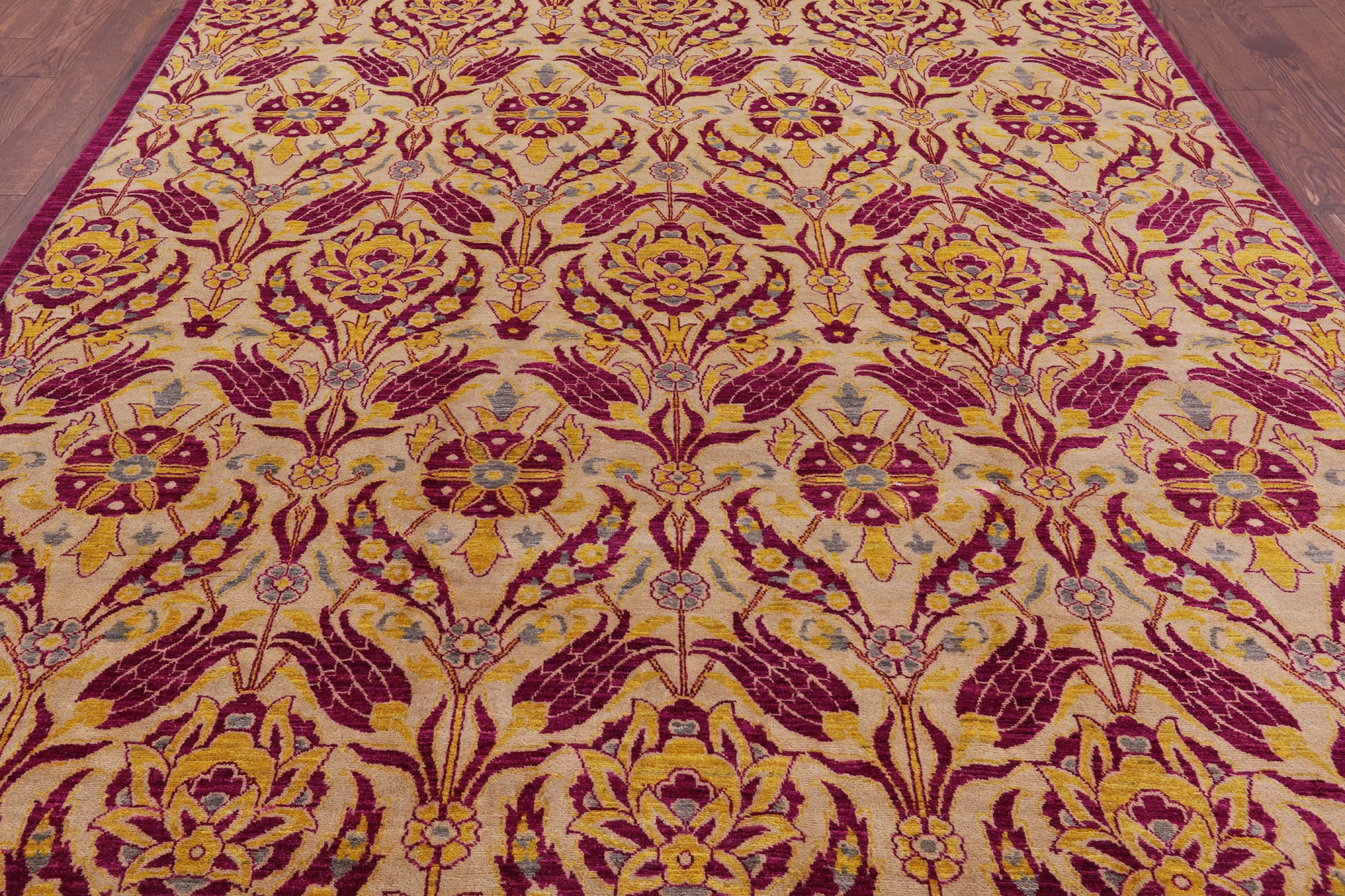 William Morris Handmade Wool Rug - 8' 2" X 10' 1" - Golden Nile