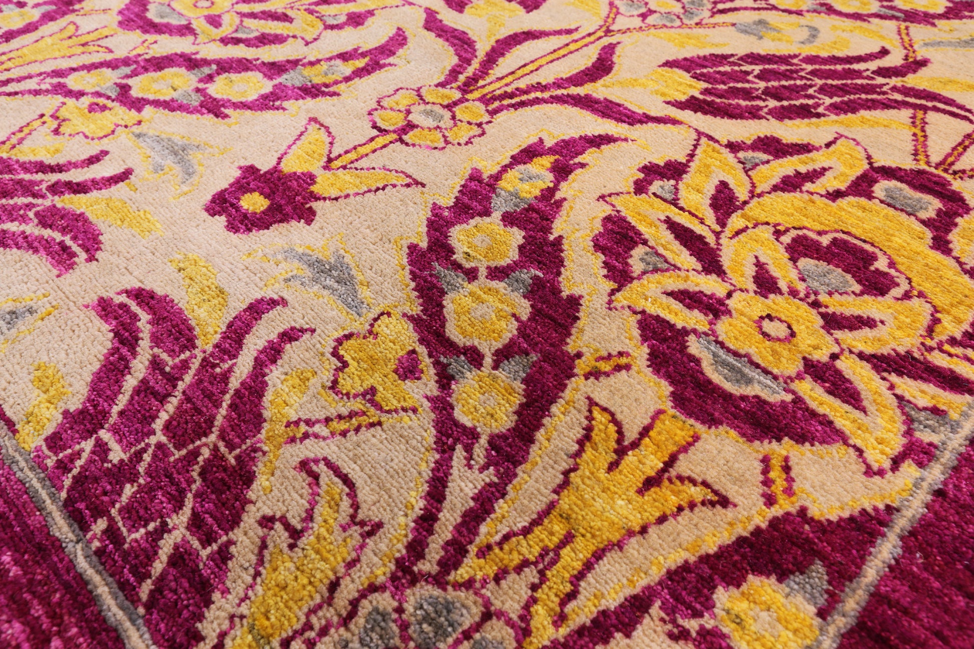 William Morris Handmade Wool Rug - 8' 2" X 10' 1" - Golden Nile