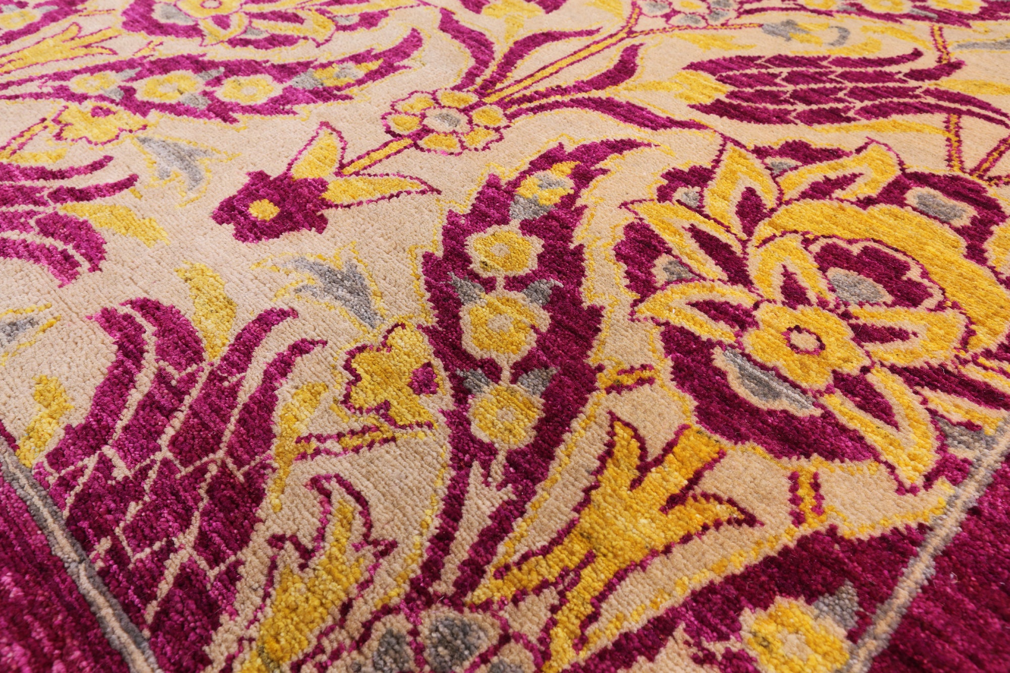 William Morris Handmade Wool Rug - 8' 2" X 10' 1" - Golden Nile