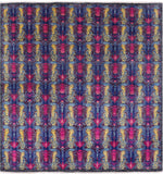 Square William Morris Handmade Wool Rug - 8' 3" X 8' 7" - Golden Nile