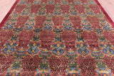 Red William Morris Handmade Wool Rug - 7' 10" X 10' 1" - Golden Nile