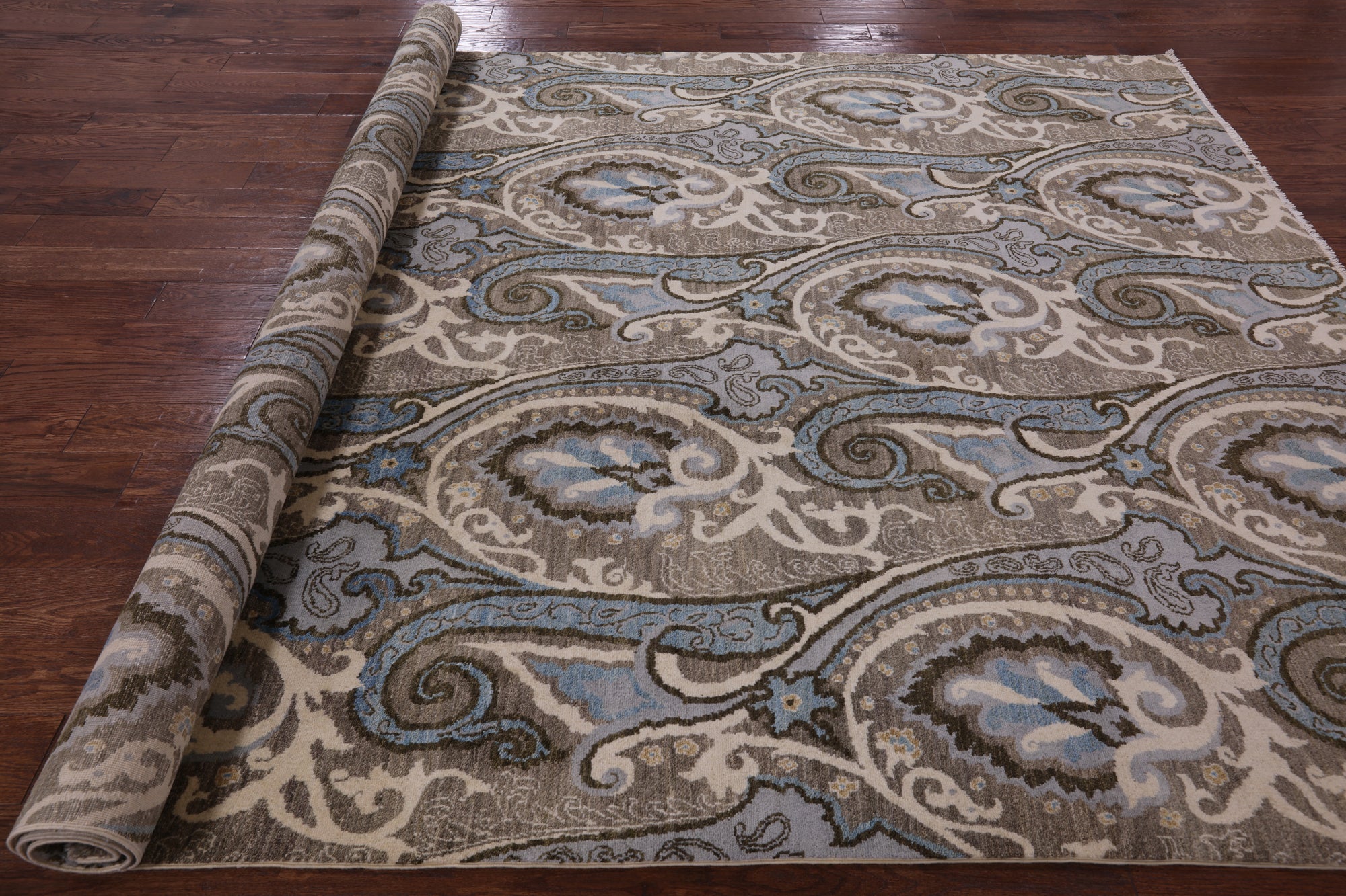 William Morris Hand Knotted Wool Rug - 7' 11" X 10' 7" - Golden Nile