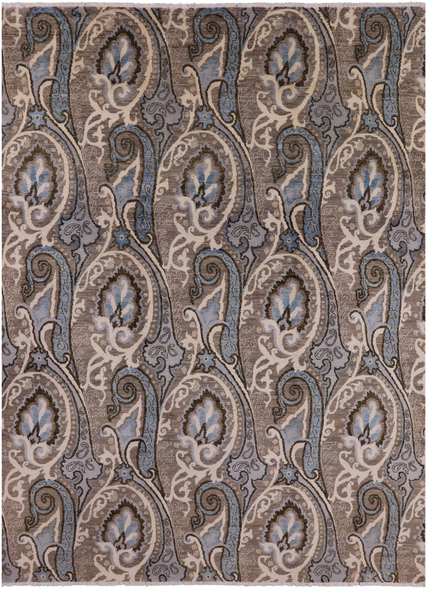 William Morris Hand Knotted Wool Rug - 7' 11" X 10' 7" - Golden Nile