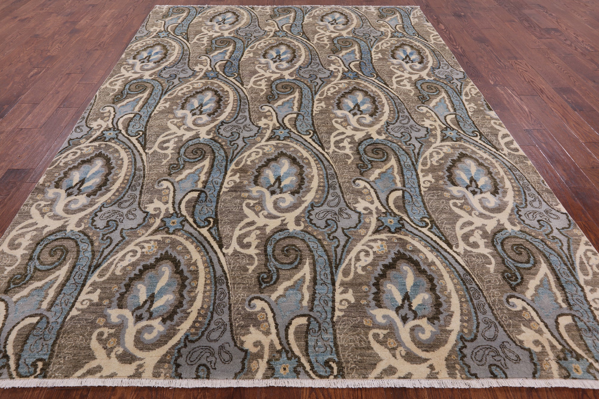 William Morris Hand Knotted Wool Rug - 7' 11" X 10' 7" - Golden Nile