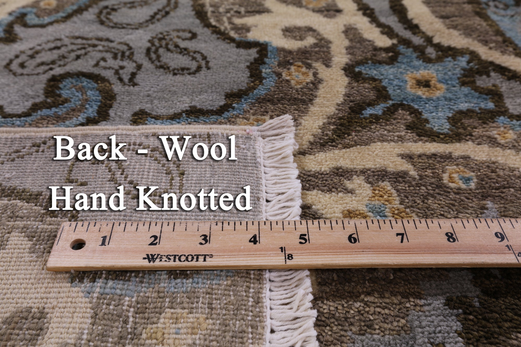 William Morris Hand Knotted Wool Rug - 7' 11" X 10' 7" - Golden Nile