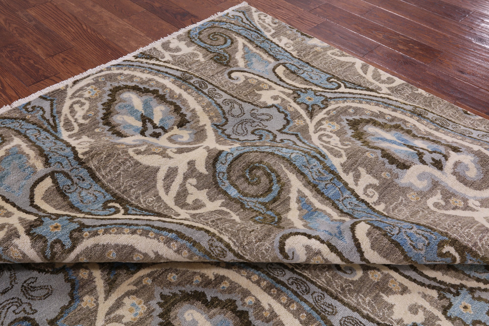 William Morris Hand Knotted Wool Rug - 7' 11" X 10' 7" - Golden Nile