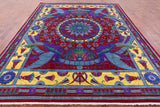 Red Peacock William Morris Hand Knotted Wool Rug - 8' 0" X 10' 4" - Golden Nile